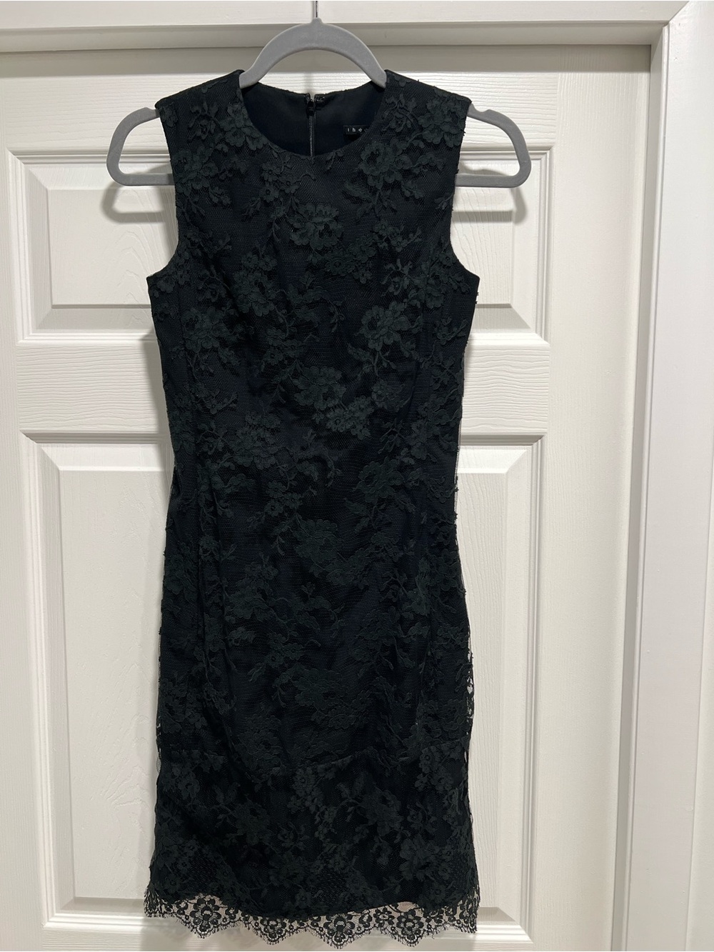 Theory Black Sleeveless Lace Sheath